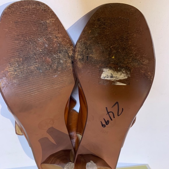 Michael Kors Brown Shoes Heel Buckle Open Toe - Picture 16 of 16